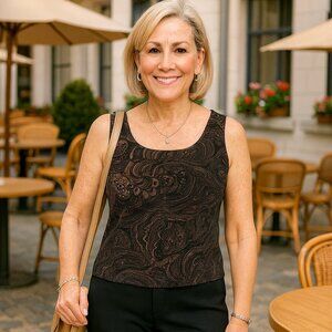 Liz Claiborne Brown Paisley Cami